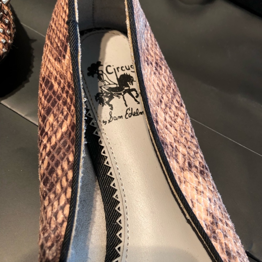 Sam Edelman Circus Studded Python Look Flats 7.5 - image 3